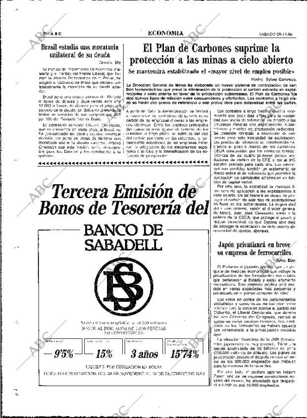 ABC MADRID 29-11-1986 página 70