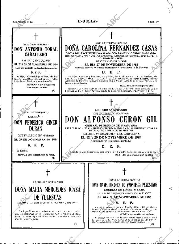ABC MADRID 29-11-1986 página 89