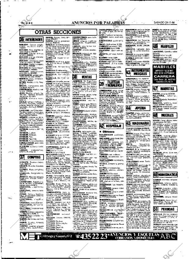 ABC MADRID 29-11-1986 página 98