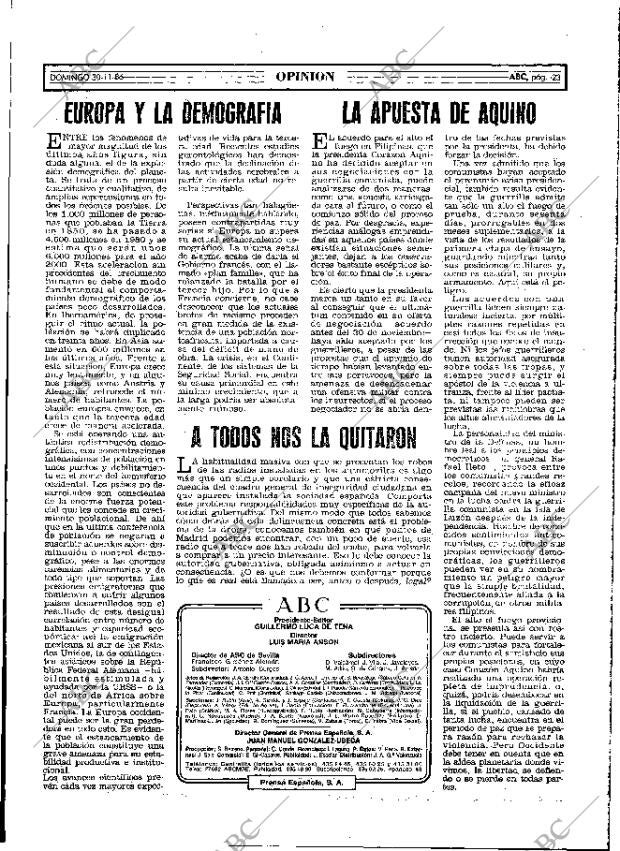 ABC MADRID 30-11-1986 página 23