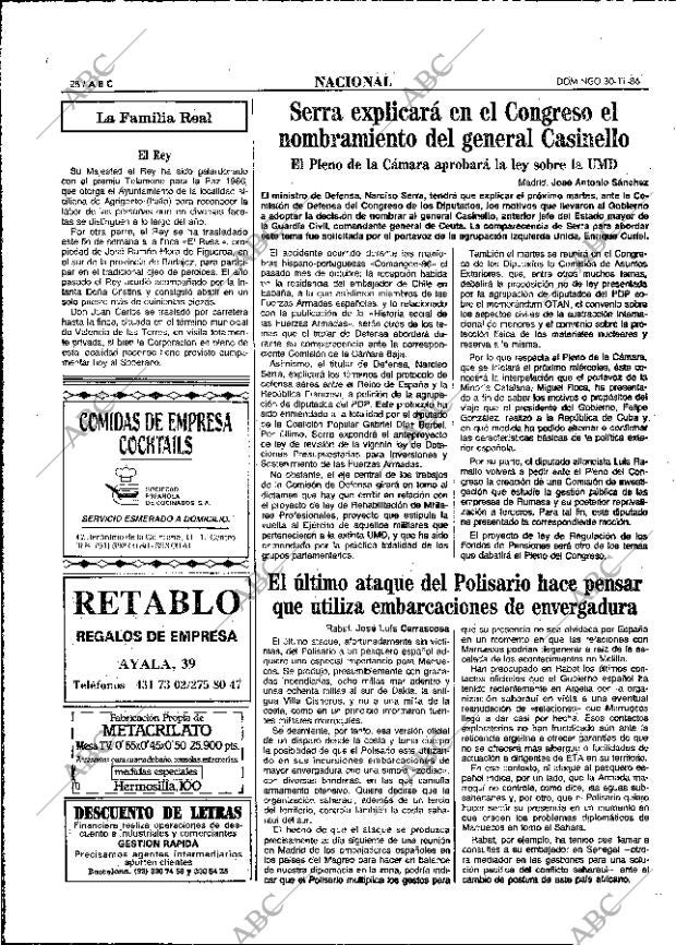 ABC MADRID 30-11-1986 página 28
