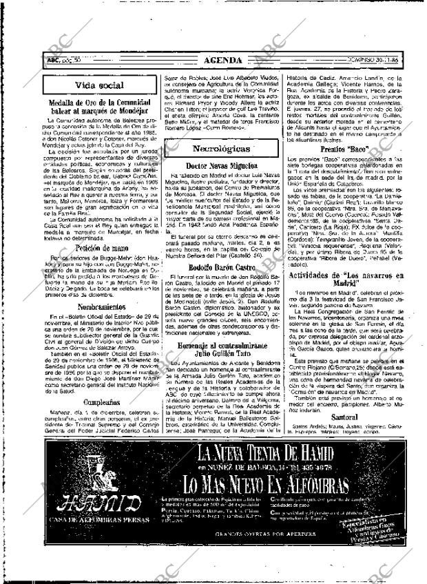 ABC MADRID 30-11-1986 página 50