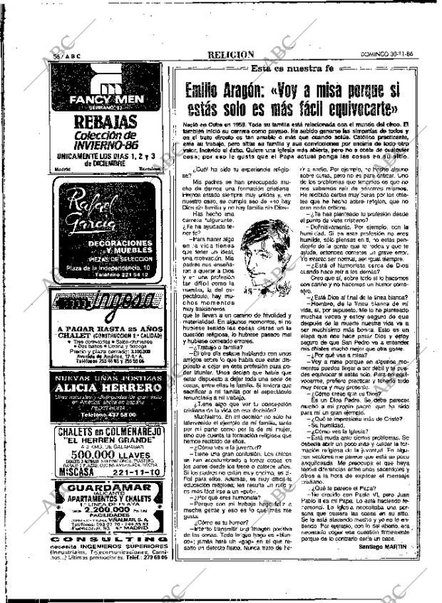 ABC MADRID 30-11-1986 página 56