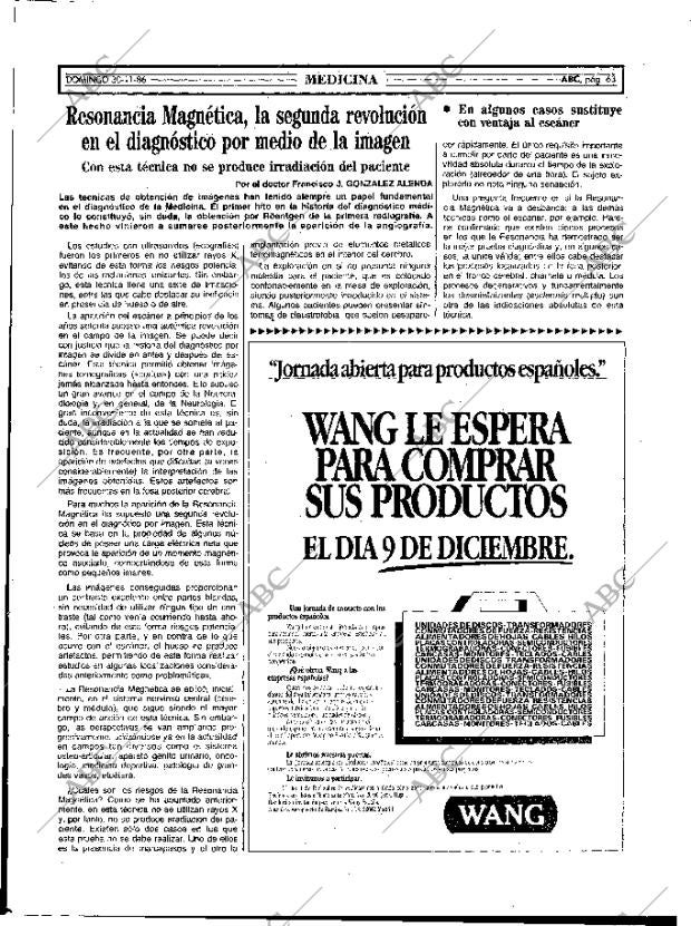 ABC MADRID 30-11-1986 página 63