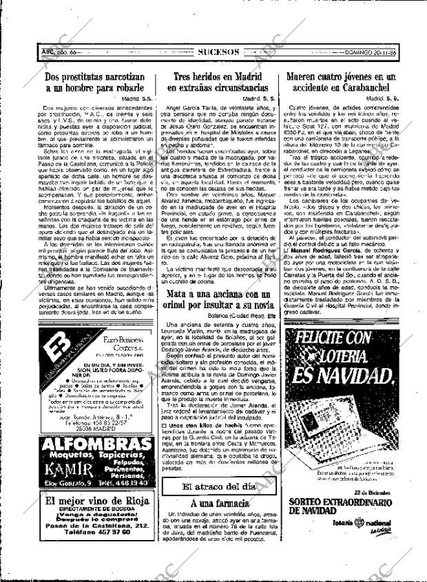 ABC MADRID 30-11-1986 página 66