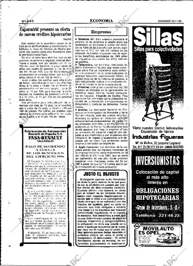 ABC MADRID 30-11-1986 página 74
