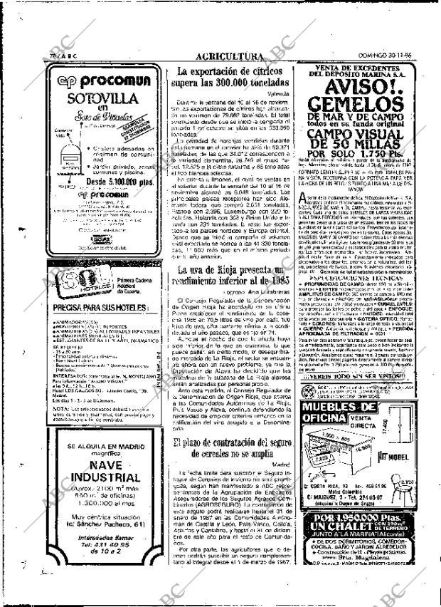 ABC MADRID 30-11-1986 página 78