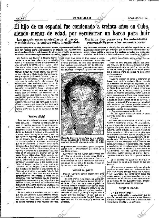 ABC MADRID 30-11-1986 página 82