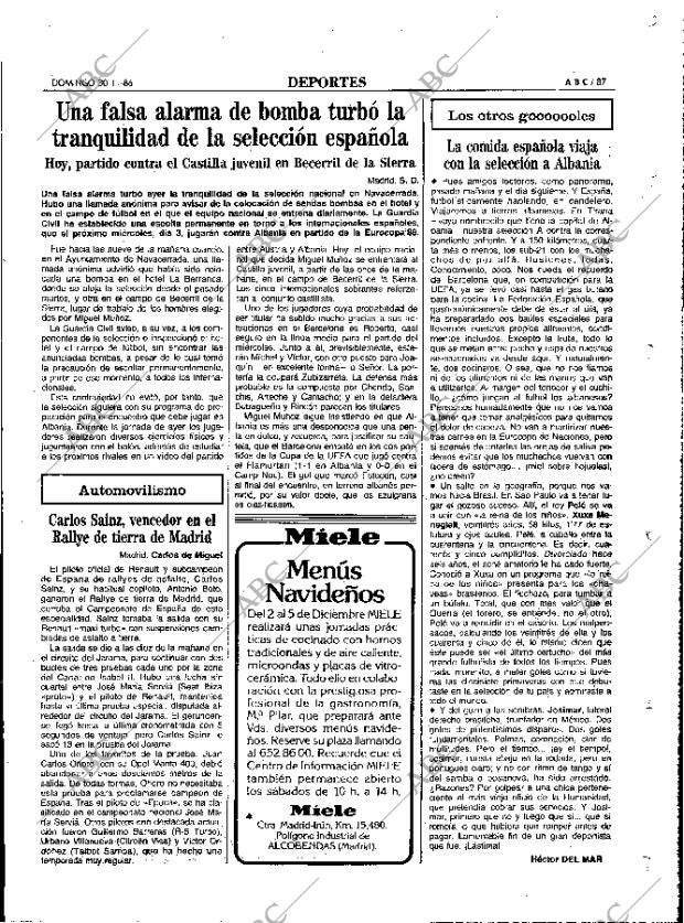 ABC MADRID 30-11-1986 página 87