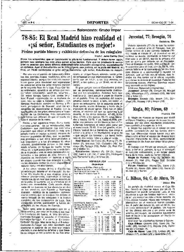 ABC MADRID 30-11-1986 página 88