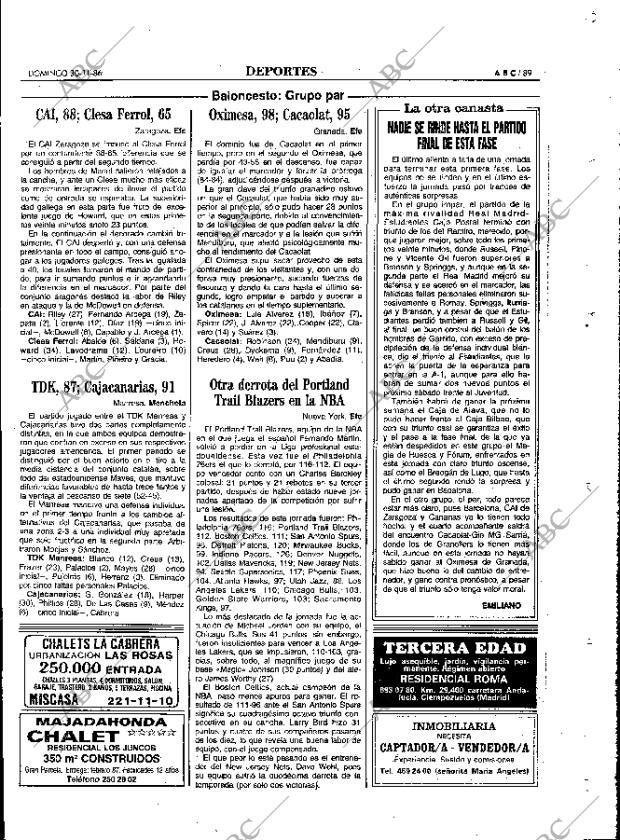 ABC MADRID 30-11-1986 página 89