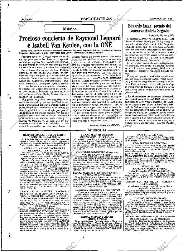 ABC MADRID 30-11-1986 página 94