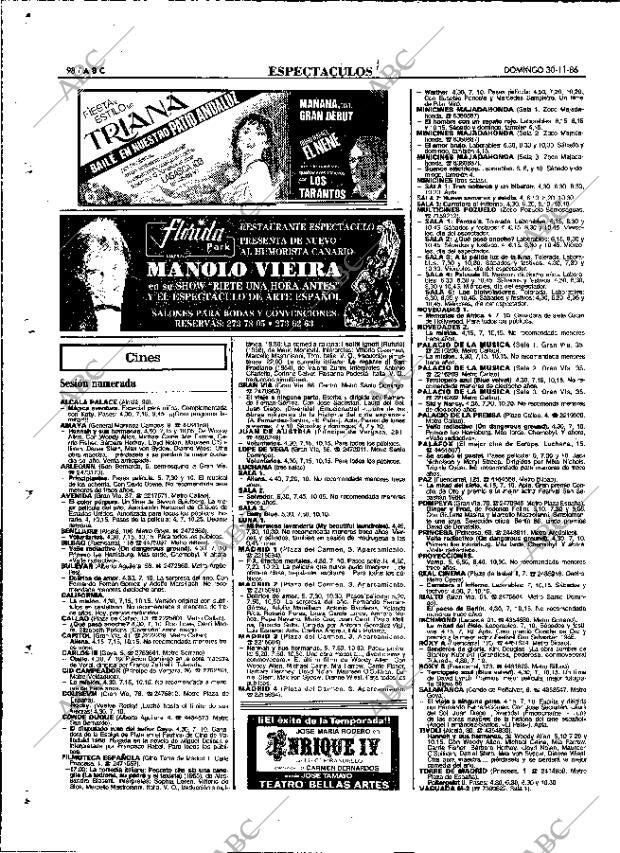 ABC MADRID 30-11-1986 página 98