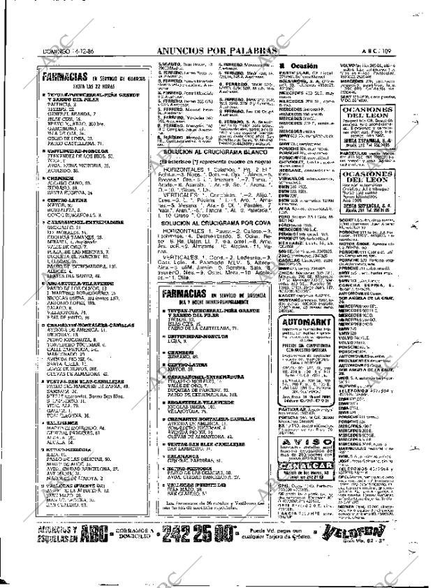 ABC MADRID 14-12-1986 página 109
