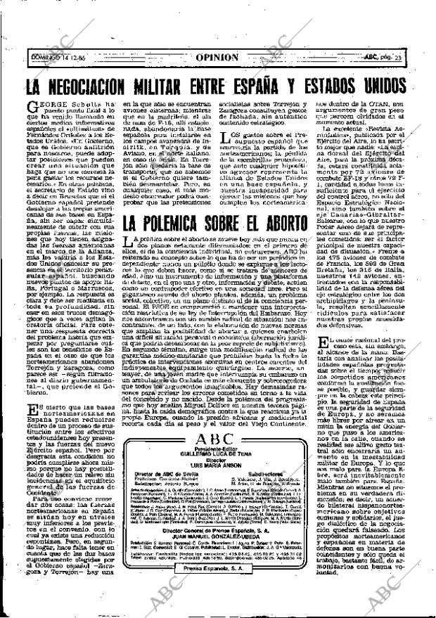 ABC MADRID 14-12-1986 página 23