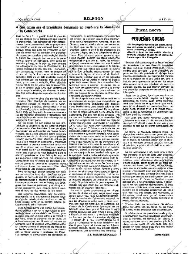 ABC MADRID 14-12-1986 página 65