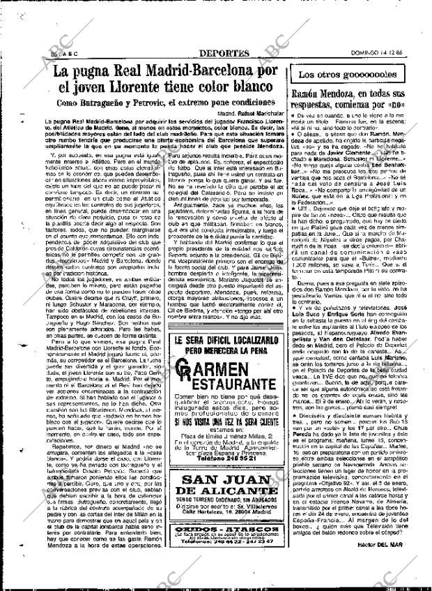 ABC MADRID 14-12-1986 página 86