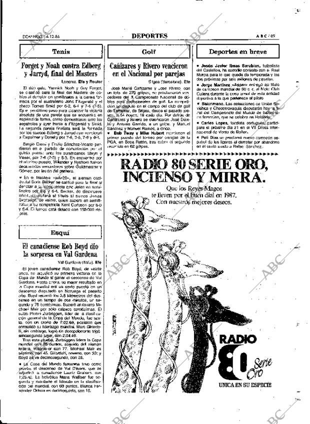 ABC MADRID 14-12-1986 página 89