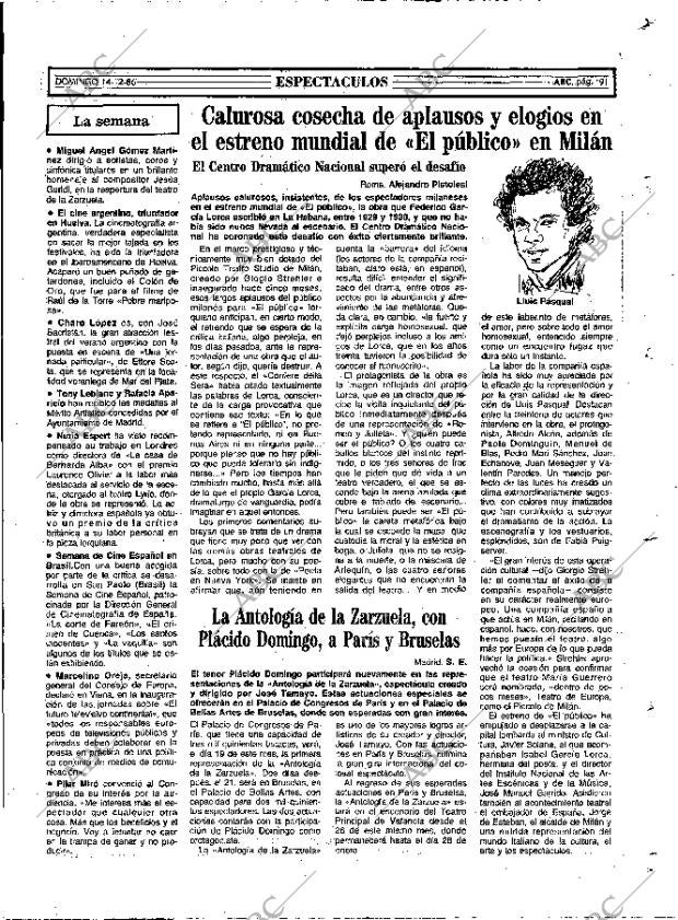 ABC MADRID 14-12-1986 página 91
