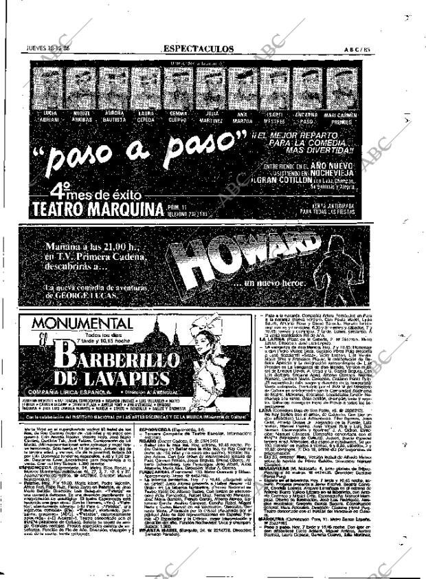 ABC MADRID 18-12-1986 página 85