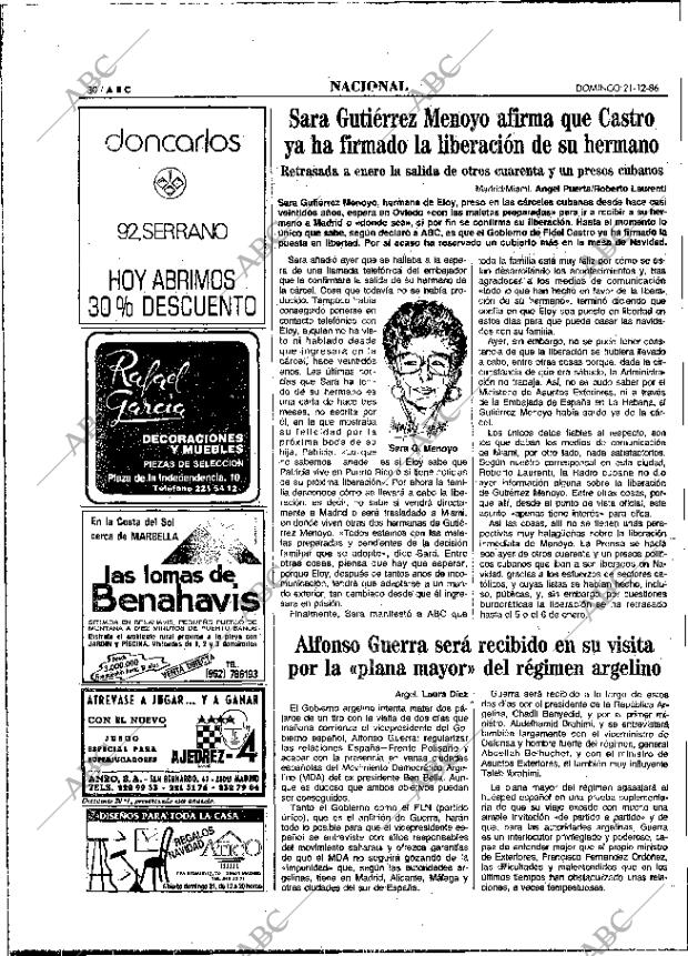 ABC MADRID 21-12-1986 página 30