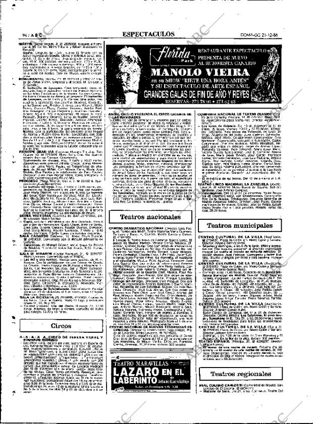 ABC MADRID 21-12-1986 página 94