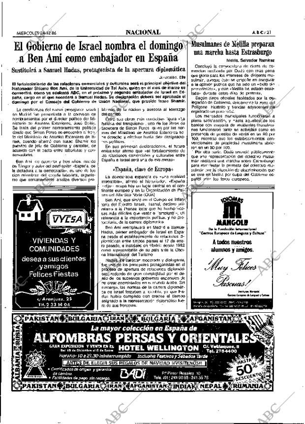 ABC MADRID 24-12-1986 página 21