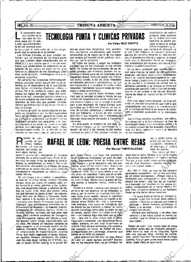 ABC MADRID 24-12-1986 página 30