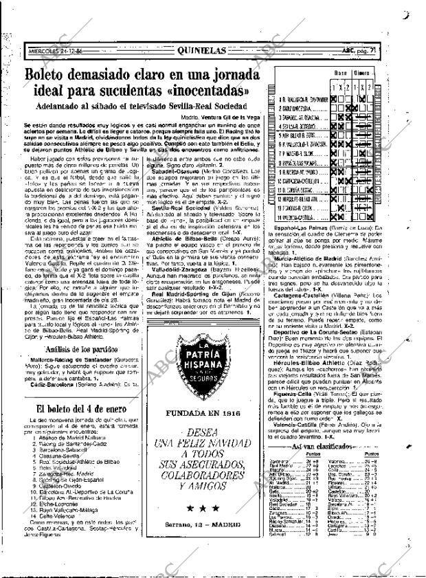 ABC MADRID 24-12-1986 página 71