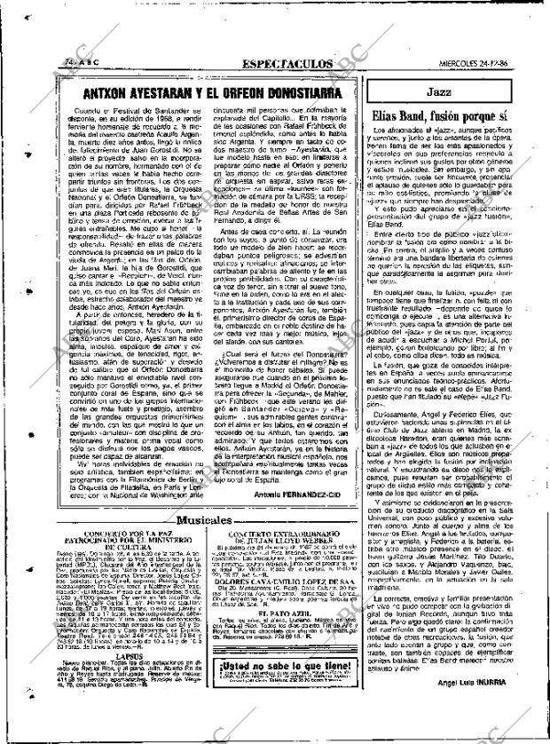 ABC MADRID 24-12-1986 página 74