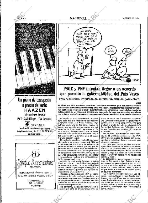 ABC MADRID 26-12-1986 página 22