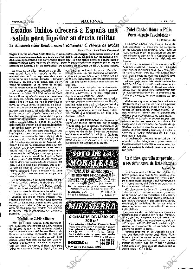 ABC MADRID 26-12-1986 página 23