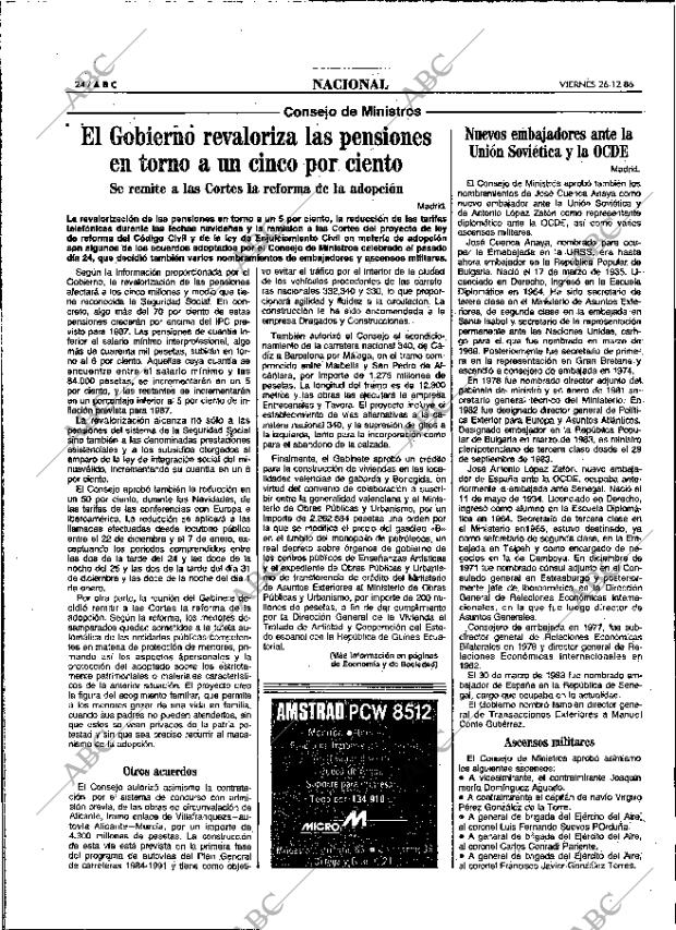 ABC MADRID 26-12-1986 página 24