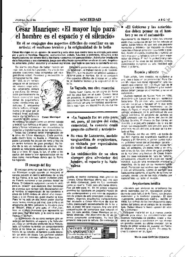 ABC MADRID 26-12-1986 página 47
