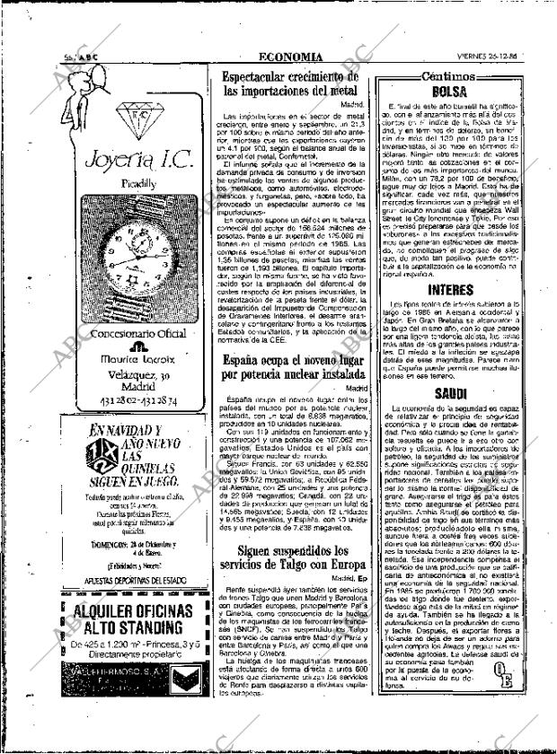 ABC MADRID 26-12-1986 página 56