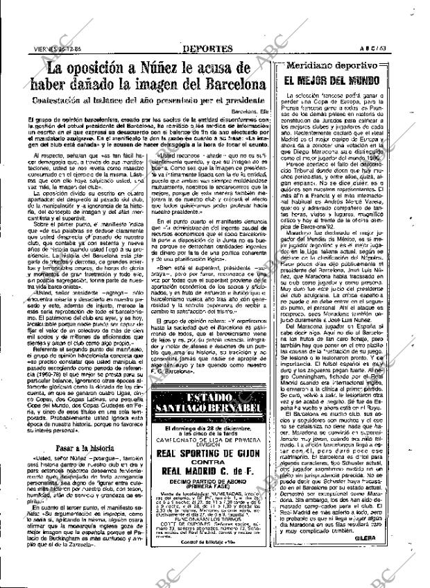 ABC MADRID 26-12-1986 página 63