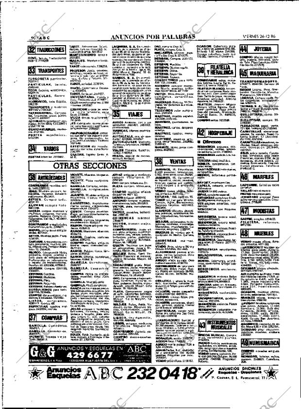 ABC MADRID 26-12-1986 página 90