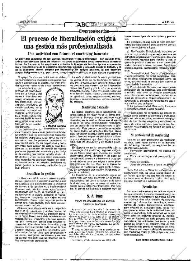 ABC MADRID 29-12-1986 página 45