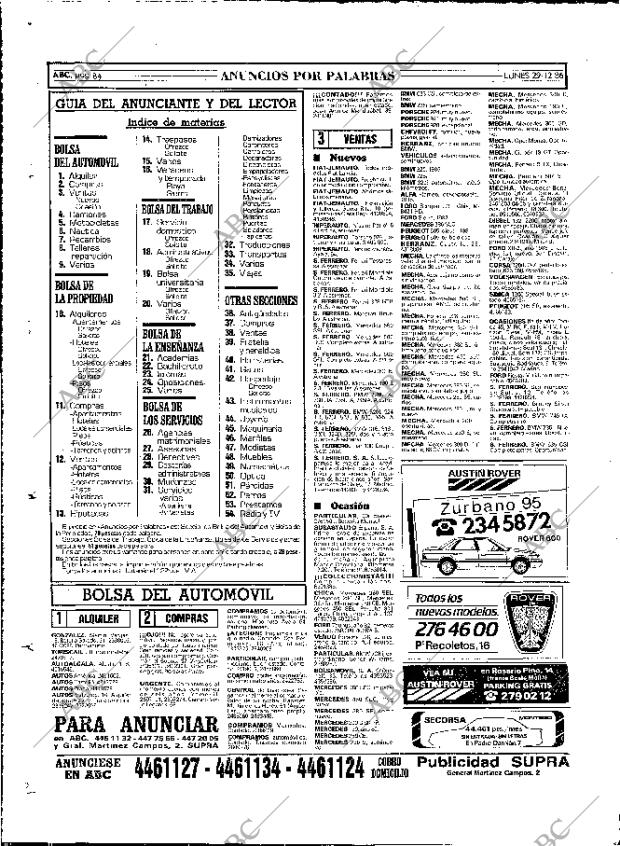 ABC MADRID 29-12-1986 página 84