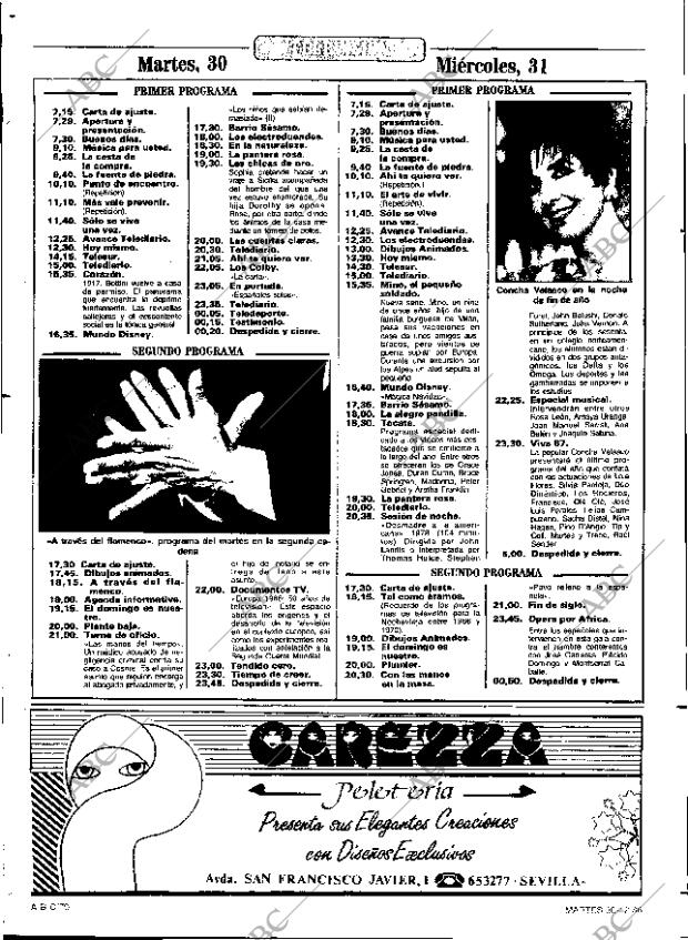 ABC SEVILLA 30-12-1986 página 70