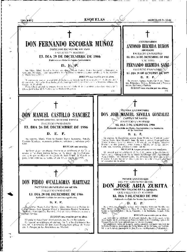 ABC MADRID 31-12-1986 página 104