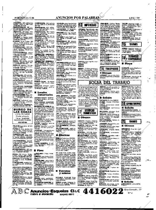 ABC MADRID 31-12-1986 página 109