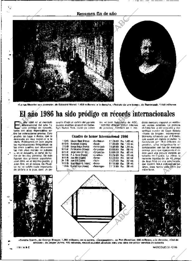 ABC MADRID 31-12-1986 página 116