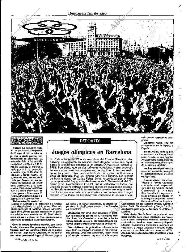 ABC MADRID 31-12-1986 página 119