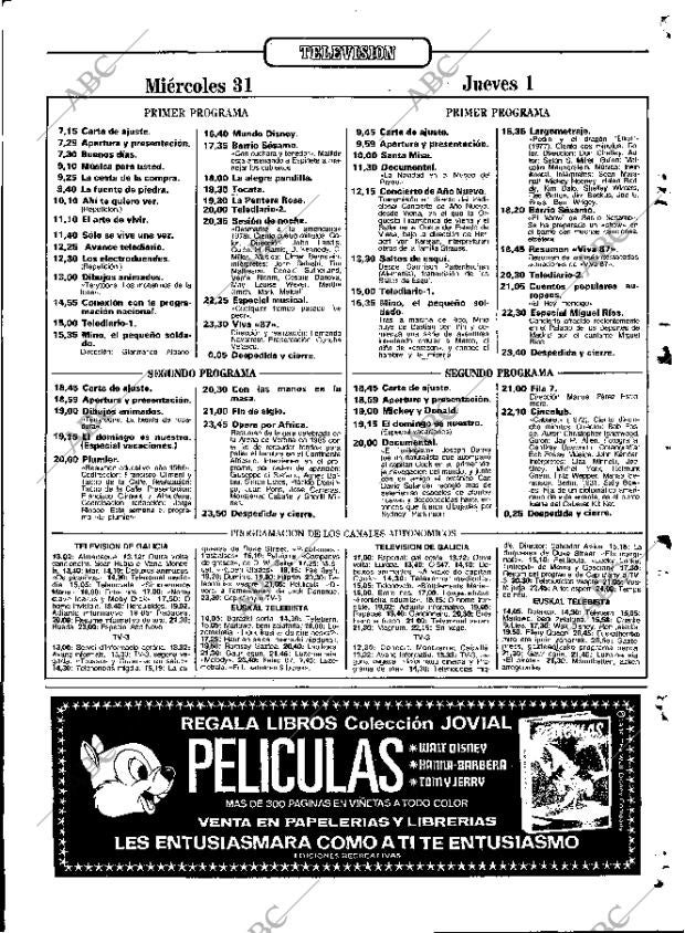 ABC MADRID 31-12-1986 página 143