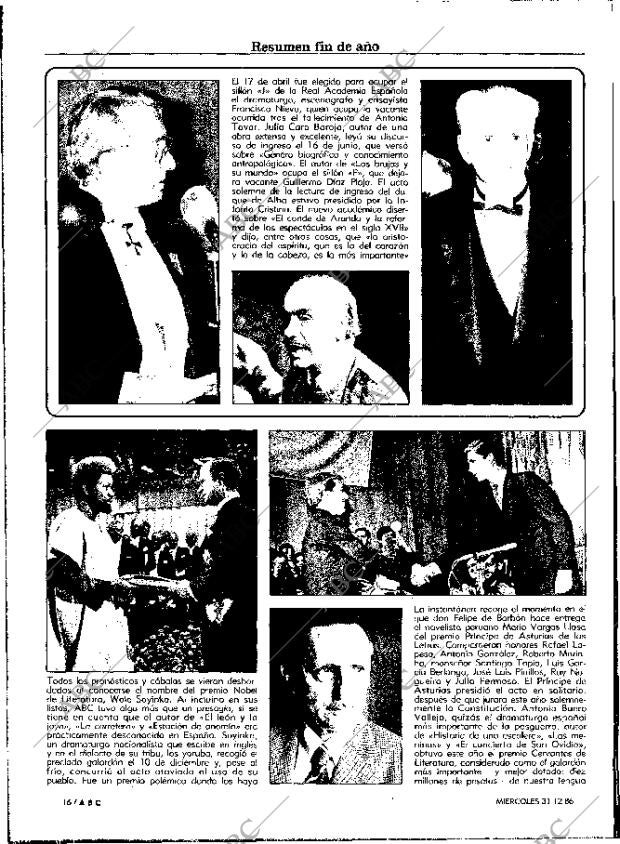 ABC MADRID 31-12-1986 página 16
