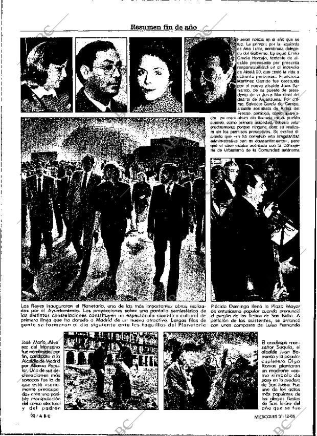 ABC MADRID 31-12-1986 página 20