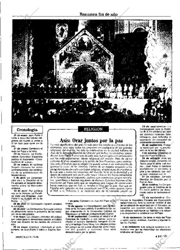 ABC MADRID 31-12-1986 página 23