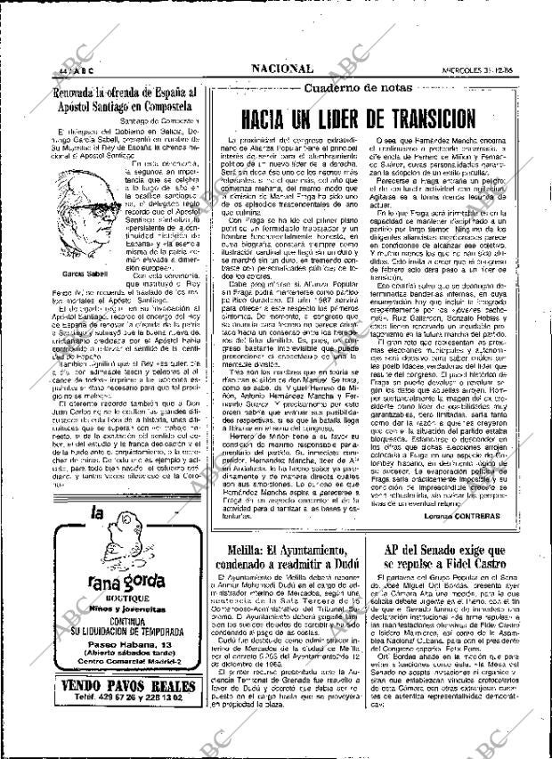 ABC MADRID 31-12-1986 página 44