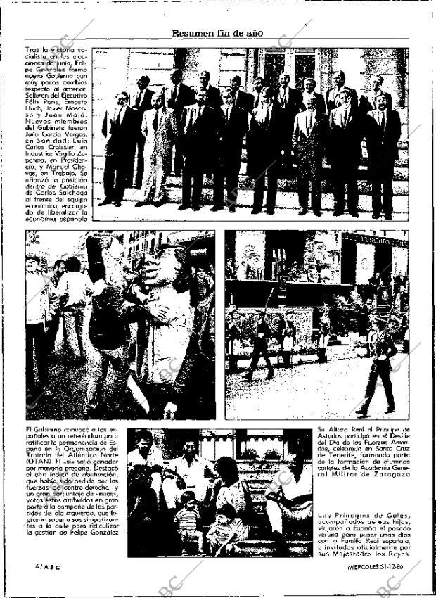 ABC MADRID 31-12-1986 página 6